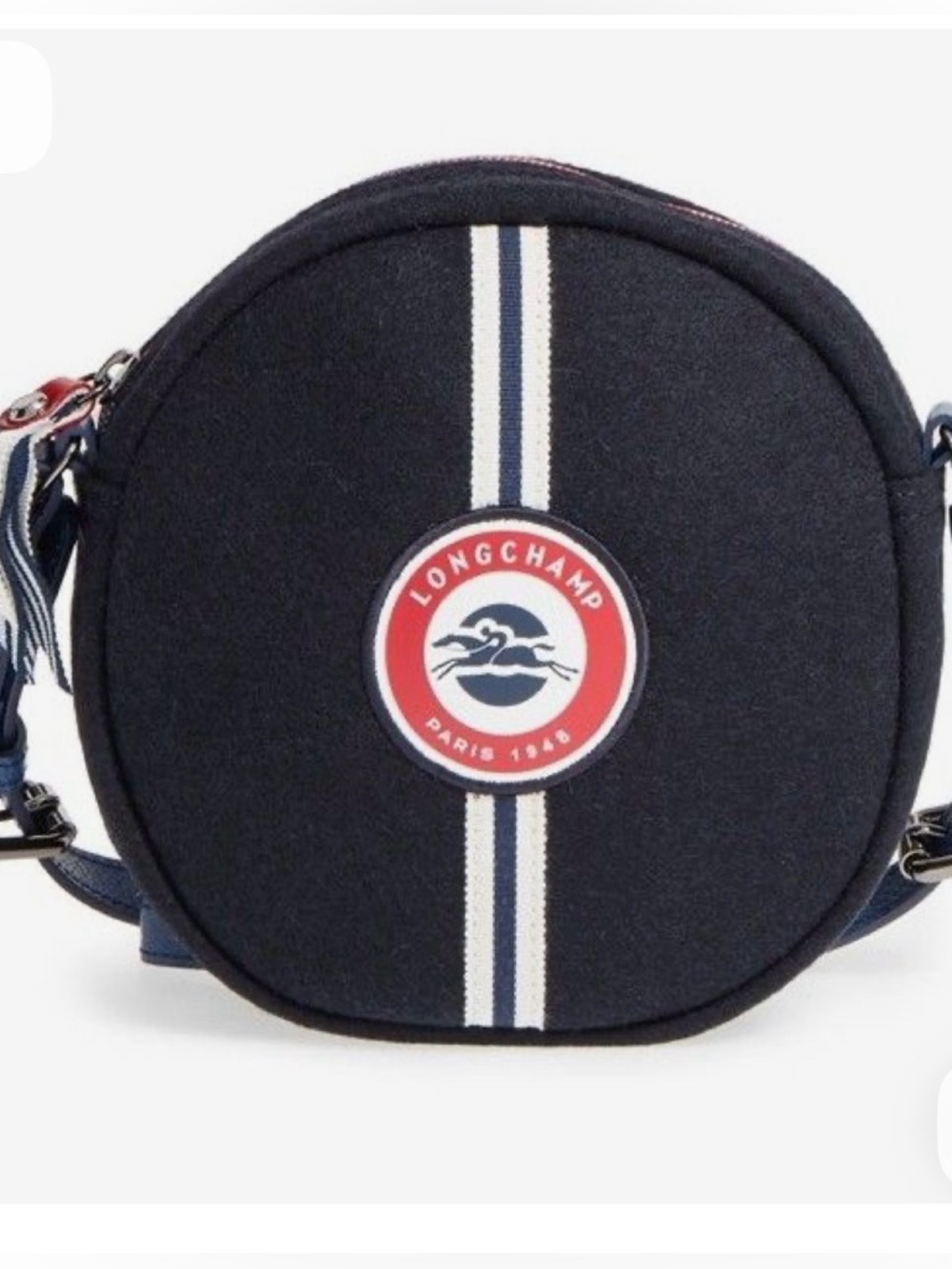Longchamp Cocarde Round Crossbody Bag Paris 1948 Wool Felt Rare - Picture 2 of 12